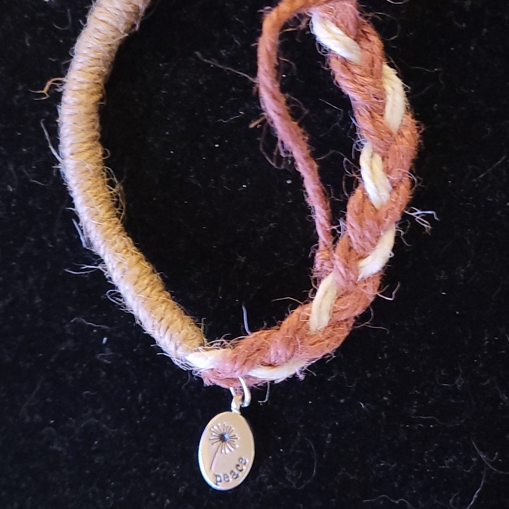 brown,tan and white tug and pull bracelet